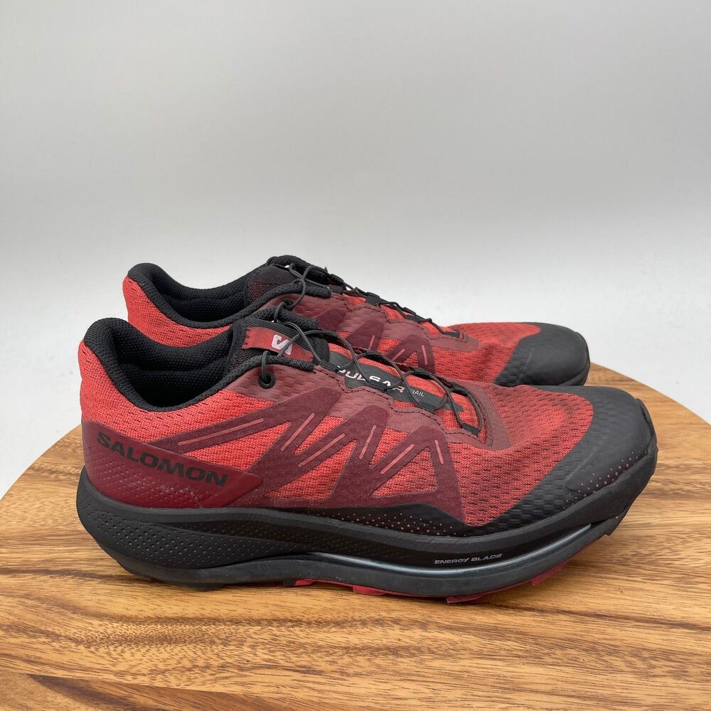 Salomon Pulsar Shoes Mens Size 10 Red Trail Running Hiking Comfort Sneakers